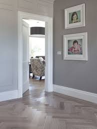 Floor tile patterns for hallways. Entrance Hallway Grey Walls Oak Parquet Flooring House Flooring Hallway Flooring Home