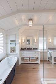 75 light wood floor bathroom with white