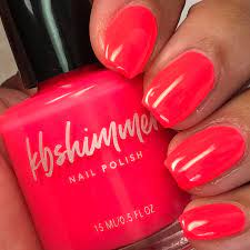 neon red cream nail polish