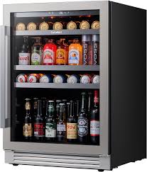 ca lefort 24 in w 220 can capacity commercial black built in freestanding beverage refrigerator with gl door stainless steel clf bs24 ls