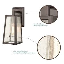Outdoor Indoor Rustic Wall Light Clear Bubble Glass Wall Sconce
