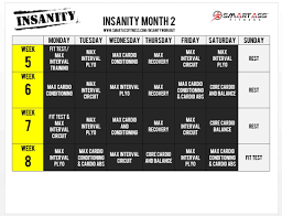 insanity workout schedule smart