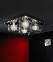 A Flush Ceiling Light With Clear And