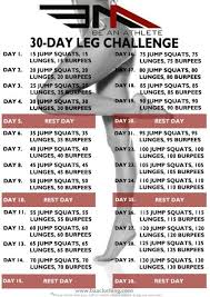 30 Day Leg Challenge 30 Day Workout Challenge Leg