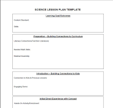 science lesson plan template science