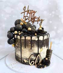 Black And Gold Love Cake Toppe Birthday Cake For Him Drip Cakes  gambar png
