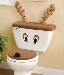 Reindeer Toilet Seat Cover And Antlers