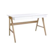 The desk stands out with its simple and stylish appearance and lends a light luxury. Riva White Desk Mdf Oak Legs