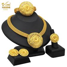 dubai 24k gold color jewelry set