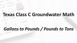 Gallons To Pounds Pounds To Tons Conversion Texas Class