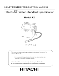 hitachi printer standard specification