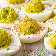 healthy deviled eggs with avocado no