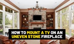 Tv On An Uneven Stone Fireplace Wall