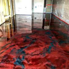 red metallic epoxy floor