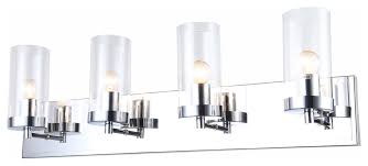 4 Light Chrome Frame Wall Sconce With