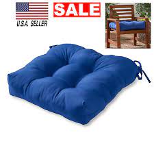 Blue Outdoor Seat Cushion With Ties 20