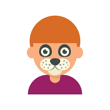 lion face painting icon flat vector kid