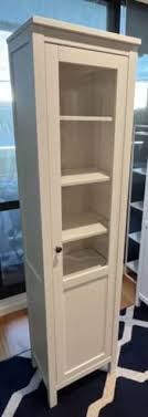 White Hemnes Bookcase With Glass Door
