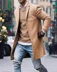 Men Cotton Blend Suit Design Warm Coat