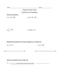 Study Guide Equations And Inequalities