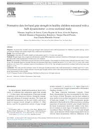 Pdf Normative Data For Hand Grip Strength In Healthy