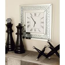 Silver Wood Mirrored Og Wall Clock