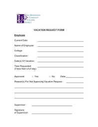 Microsoft Word Vacation Request Form Template Time Off