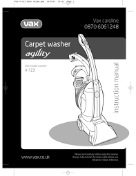 vax agility v 123 instruction manual