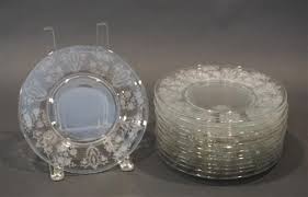 Set With Fourteen Acid Etched Glass