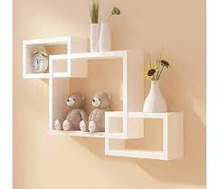 Wooden Wall Shelf Set Of 3 Intersecting