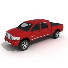 car dodge ram 2500 red 3d model cgtrader