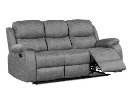 wilson manual 3 seater recliner sofa grey