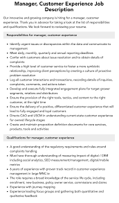manager customer experience job