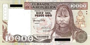 Billete de 10 mil pesos oro de Colombia 1992, "500th descubrimiento de América"