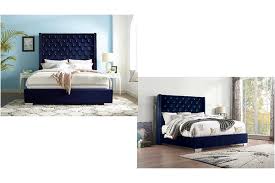 Upholstered Beds Chauncer Navy Velvet