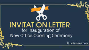 invitation letter for inauguration of