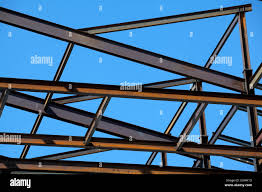 steel i beam frame of a new building