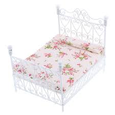 Miniature White Cast Iron Double Bed