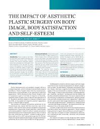 pdf plastic surgery on body image
