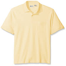 Details About Haggar New Yellow Mens Size Large L Short Sleeve Pocket Polo Shirt 50 491