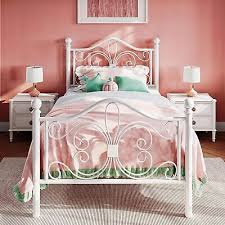 metal bed frame with erfly pattern