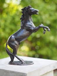 Small Rearing Horse Garden Statue
