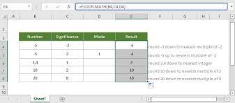 how to use the excel floor math function