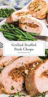 easy grilled stuffed pork chops flavor