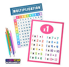 multiplication chart superstar worksheets