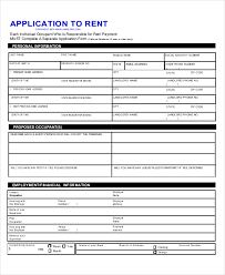 Free 8 Sample Rental Application Forms In Pdf Doc