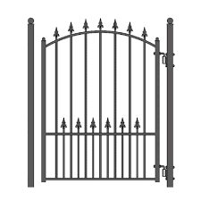 Black Steel Pedestrian Fence Gate