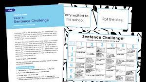 year 4 sentence editing challenge dice