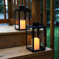 Amazon Com Vintage Decorative Candle Lantern Black Metal Glass Paneled Tabletop Lanterns Flickering Bright Leds Indoor Outdoor Use Battery Operated Garden Hanging Party Decor Timer And Remote Included Home Improvement
