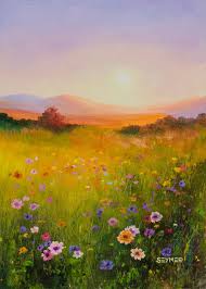 Meadow Landscape Painting Living Room